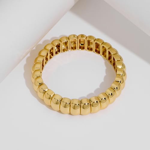 FAMARINE Gold Silver Chunky Bangle Bracelet for Women Men - style: Style C