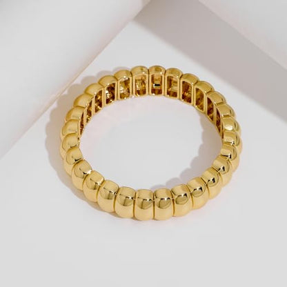 FAMARINE Gold Silver Chunky Bangle Bracelet for Women Men - style: Style C
