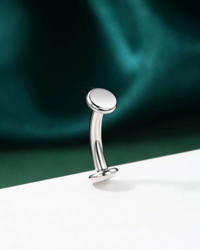 COCHARM Minimalist Disc Floating Belly Button Rings, G23 Solid Titanium Belly Navel Rings Flat Back, 14G Internally Threaded Belly Navel Piercing Jewelry