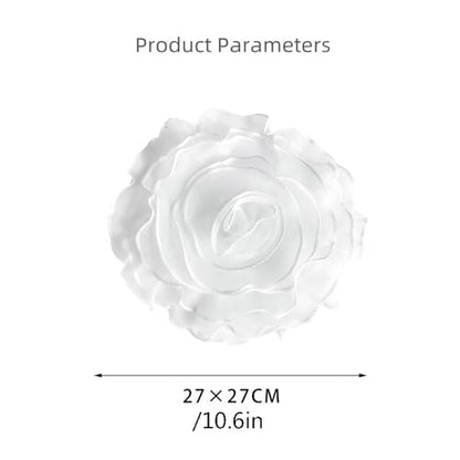 10inch Extra Large Flower Brooch Pin for Women Fashion Dainty Organza Satin Fabric Big Camellia Brooches Lapel Pins Wedding Dance Party Dress Accessories Exaggerated Jewelry Gift - color: 10 inch White