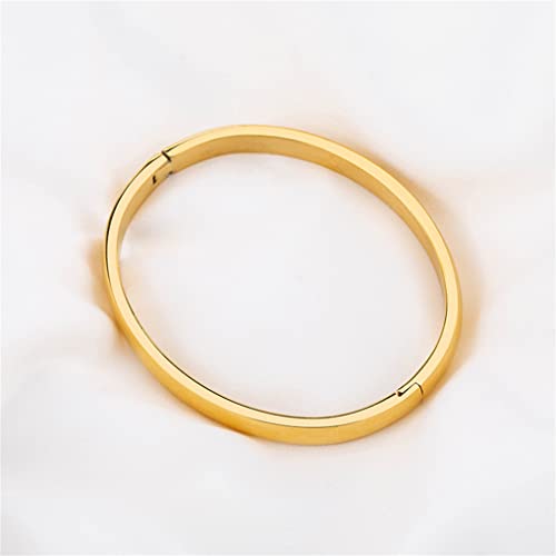 Women's Stainless Steel Bracelet Jewelry Crystal Bracelet with Cube Zircon Hinge Jewelry Oval Bangle Witness The Gift of Love