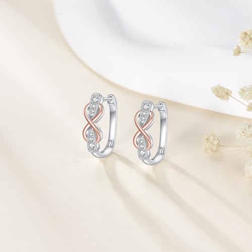 Blue Evil Eye/Celtic/Owl/Moonstone/Paw Print/Cubic Zirconia Hoop Earrings for Women 925 Sterling Silver Women Earrings Jewelry - style: Infinity