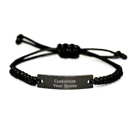 Personalized Christian Bible Verses Black Rope Bracelet Inspirational Scripture ID Cross Religious Quote Faith God Engraved Adjustable Customized Gifts for Men Women Kiss Him Husband Father Bois - style: Personalized (Only Text)