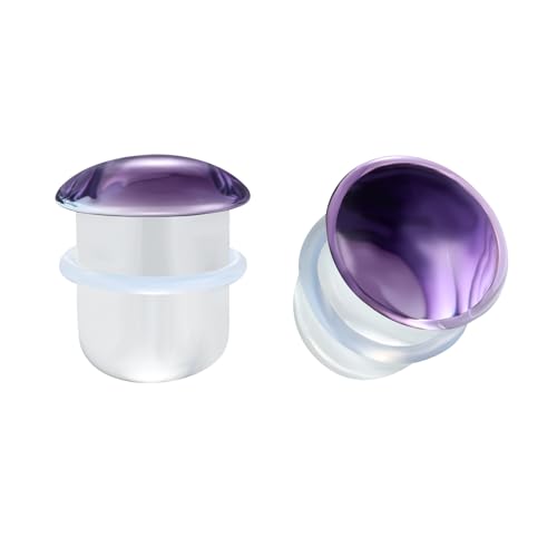 1 Pair Glass Ear Stretching Kit Single Flare Gauges for Ears Plugs 8G-1” | Earring Expander Stretcher Piercing Body Jewelry with Rubber Rings - color: Violet, size: 15mm