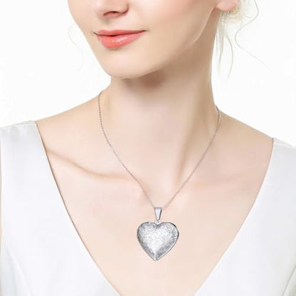 2 Pcs Locket Necklace that Holds Pictures Stainless Steel Locket Pendant Necklace Image Chain Necklaces for Women - color: Love Heart 2