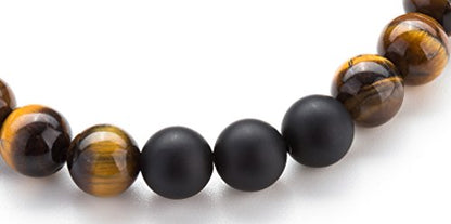 Men Women 8mm Tiger Eye Stone Beads Bracelet - color: Tiger Eye Matte-21003