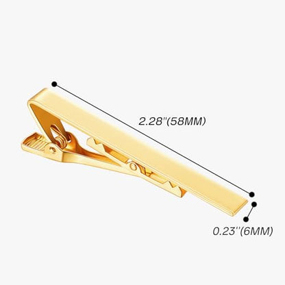 Roctee Tie Clips for Men, 3 Pack Men's Tie Clips Necktie Tie Bars Tie Pins for Men Accessories - style: Gold