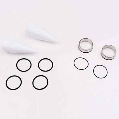 32 PCS 00G - 24mm Ear Taper Kit Gauge Stretching Kit | Hypoallergenic surgical Stainless steel Tapers Tunnels Plugs, body piercing jewelry for women and men - color: White