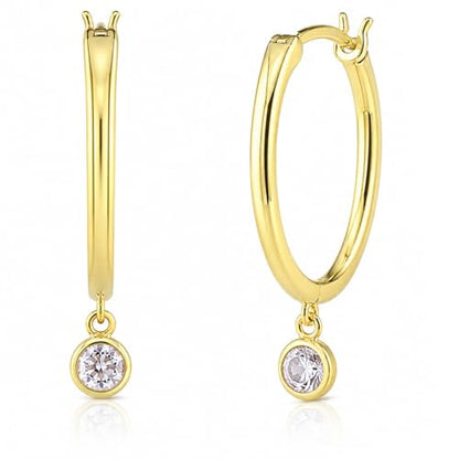 ARSIS Heart Charm Huggie Hoop Earrings for Women, Dainty 18K Gold Plated Heart Drop Hoops with CZ, Hypoallergenic, 925 Sterling Silver Posts, Tarnish-Free, Lightweight Jewelry Gift for Her - color: Gold