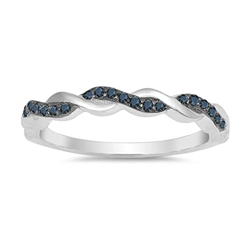 CHOOSE YOUR COLOR Sterling Silver Infinity Knot Ring - color: Black