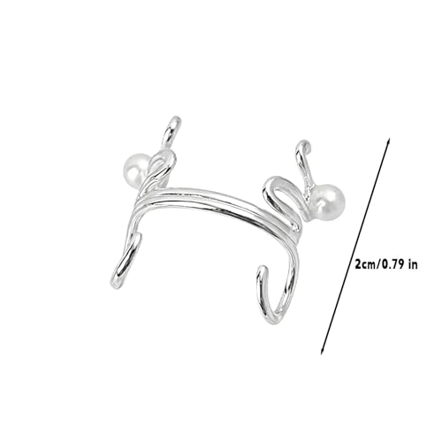 Punk Pearl Nose Clip No Piercing Faux Pearl Nose Ring Copper Adjustable Fashion Nose Jewelry Clip on Earrings