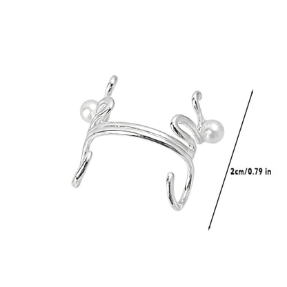 Punk Pearl Nose Clip No Piercing Faux Pearl Nose Ring Copper Adjustable Fashion Nose Jewelry Clip on Earrings