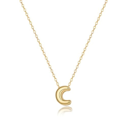 Initial Necklaces for Women Bubble Gold Silver Letter Necklace Dainty Personalized Charm Pendant Name Necklace Cute Non Tarnish Fashion Accessories Teen Gift Trendy Stuff Jewelry Gifts - color: Gold, style: C