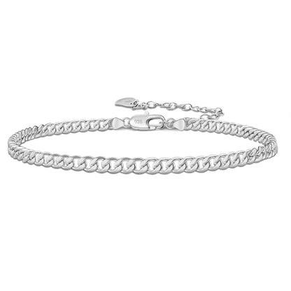 Dankadi 925 Sterling Silver Anklets Bracelet Women/Men Waterproof Simple Durable Chopin Chain/Cuban Link/Figaro/Box/Twist Rope Chain For Beach Foot Jewelry Gift - color: 4MM Blade Chain, size: 30cm