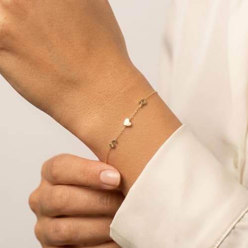 Personalized Name Bracelet or Anklet, Custom Name Jewelry Gift for Women and Men, Meaningful Nameplate Gift for Mom Wife Girlfriend Daughter Boyfriend Husband Dad - color: 11 Initial Bracelet
