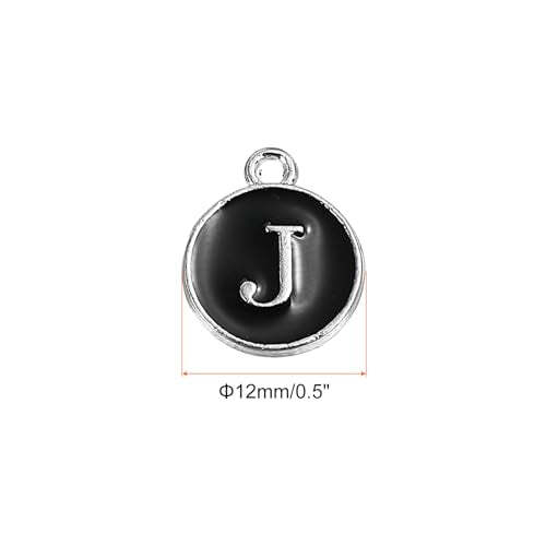 MECCANIXITY Alphabet Enamel Letter Charm Jewelry Charm Pendant for Jewelry Making, Bracelet, Craft - style: J