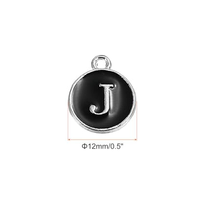 MECCANIXITY Alphabet Enamel Letter Charm Jewelry Charm Pendant for Jewelry Making, Bracelet, Craft - style: J