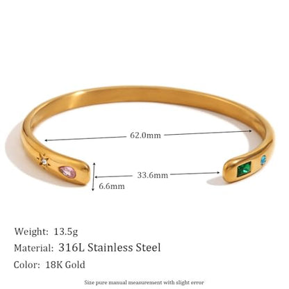 18K Gold Bangle Bracelets for Women 925 Sterling Silver Bracelets Bracelets Adjustable Boho Bracelets Stackble Cuff Bangle Bracelets for Men Women Chunky Gold Bangle Open Cuff Bracelets Christmas Gift - color: Bracelets-16