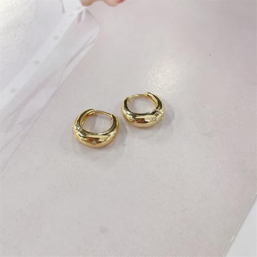Danity CZ Star Teardrop Small Hoop Earrings for Women 14k Gold/Silver Plated Chunky Crystal Cubic Zirconia Oval Thick Huggie Hoops Hypoallergenic Fashion Trendy Jewelry - color: Gold