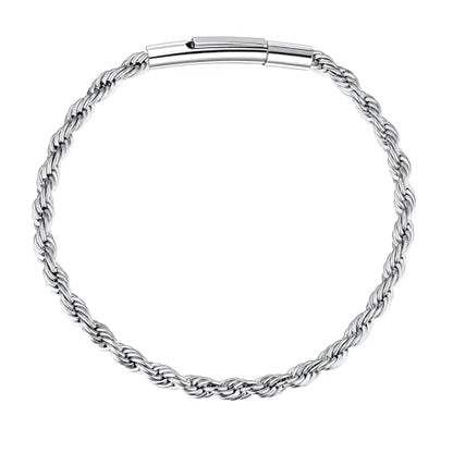 Twist Chain Necklace 2/3/5/8MM Braided Rope Chain Necklace for Men Stainless Steel Rope Jewelry for Men & Women Rope Chain for Pendant 18/20/22/24 Inch with Delicate Gift Box - size: 8.5 inches, style: 3mm width-steel