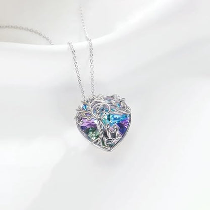 925 Sterling Silver Necklace Gifts for Women Crystal/Opal Jewelry Pendant Christmas Birthday Gift - style: 2 Children