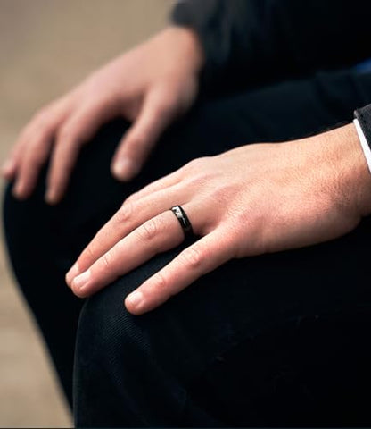 TIGRADE Black Titanium Ring 2mm 4mm 6mm 8mm Dome High Polished Wedding Band Size 3-14.5 - color: 4mm, size: 5.5