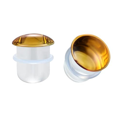 1 Pair Glass Ear Stretching Kit Single Flare Gauges for Ears Plugs 8G-1” | Earring Expander Stretcher Piercing Body Jewelry with Rubber Rings - color: Amber, size: 7mm