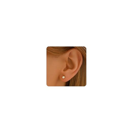 Pearl Stud Earrings for Women Gold/Silver Plated 3mm 4mm 5mm 6mm 8mm Pearl Earrings Dainty Hypoallergenic Earrings - color: Gold, size: 4 Millimeters
