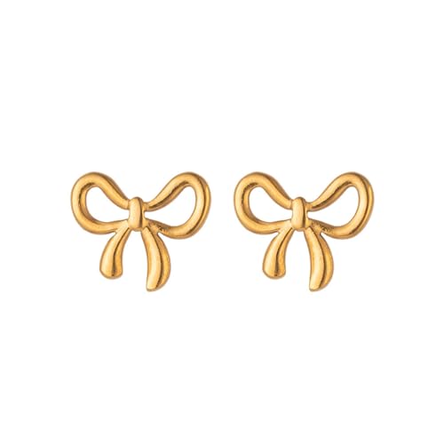 Gold Bow Bracelets Dainty Gold Plated Chain Bracelets Necklaces Set Ribbon Choker Bracelets Necklaces Trendy Jewelry Gifts for Women - color: Bow Set