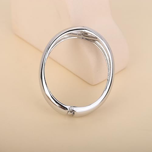 Grunge Minimalist Metal Wide Irregular Oval Bangle Cuff Bracelet Hammered Open Wrist Cuff Gothic Chunky Bangle Statement Bracelets for Women