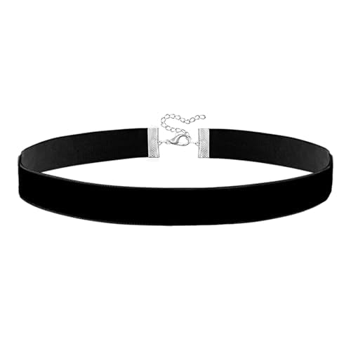 Black Choker Necklace Set Velvet Lace Choker Daisy Gothic Punk Classic Choker - color: 1pcs black velvet choker