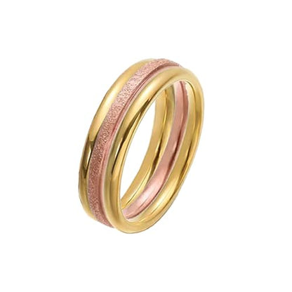 9 Pack Stackable Rings for Women - Dainty Titanium Steel Womens Ring, Silver, Gold, Rose Gold, Triple Band Design, Textured and Smooth Finish,Minimalist Thin Rings for Daily/Wedding/Party