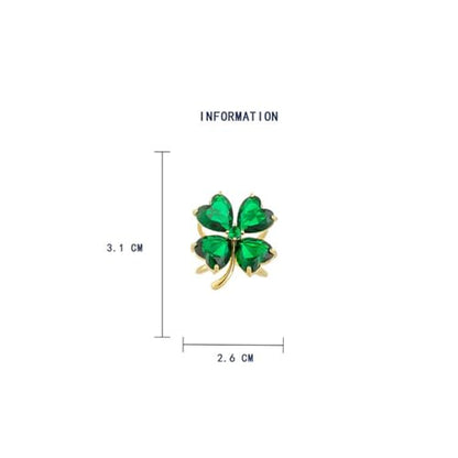 Kokoma Green Crystal Four Leaf Clover Scarf Ring Brooch for Women, Cubic Zirconia Floral Silk Scarf Clip Scarves Ring Buckle Shawl Brooch Accessory Jewelry for St. Patrick's Day