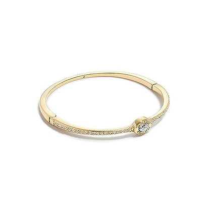 COACH Signature Logo Pave Hinged Bangle Bracelet - color: Crystal 1