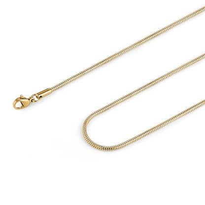 HZMAN Snake Chain Necklace for Men Women Thin Stainless Steel Chain Necklace Hip Hop Men's Choker Necklace 16"-30" Jewelry Gift - color: 0.9mm-Gold, size: 18.0In