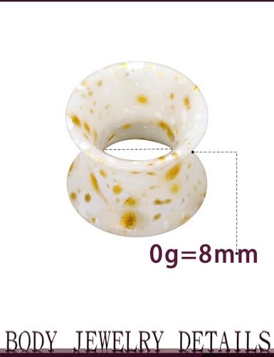 Jenxnjsjo 14g to 7/8in Ear Gauges Plugs Tunnels Taper Earrings Stretching Expander Kit Set for Women Men - color: 043: Silicone Double Flare Ⅲ, size: 0g (8mm)