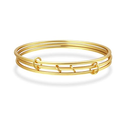 YBMYCM Gold Silver Stackable Bracelets for Women, 18K Gold Plated Two-Toned Connected Bangles Trendy Elegant Jewelry Gift - color: Gold, size: Circumference: 8inch