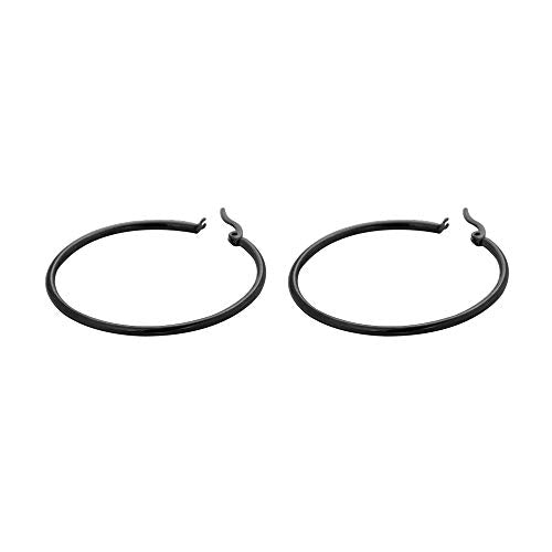 Rounded Hoops Earrings (20mm-60mm Diameter) - color: Black 40mm