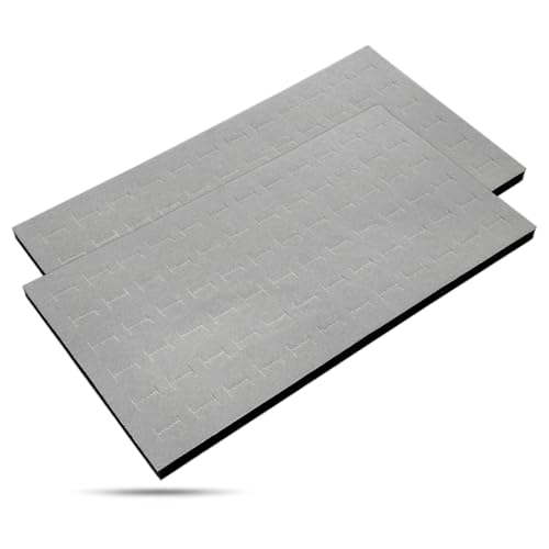 2-Pack 72-Ring Holders Velvet Foam Padding Jewelry Inserts - Tray/Case Liners - Retail Display, Storage (Gray) by The Display Guys - color: Gray, size: Ring Slots - 72