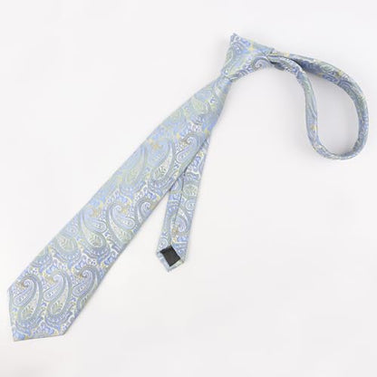 Alizeal Mens Gradient Paisley Necktie and Pocket Square Set | Elegant Design Perfect for Weddings Banquets Business Formal Events - color: 143-light Blue+yellow Green