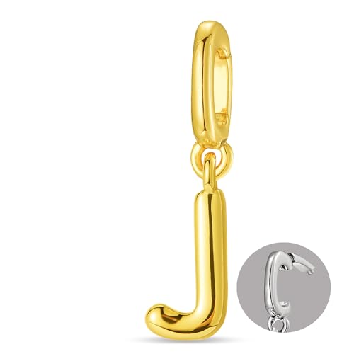 OVRUNS Initial Charm for Women Letter Bracelet Necklace Charms With Clasp | Alloy,nickel,safe for sensitive skin,Pendant with install clasp,fits bracelets with necklaces,great for gift - color: Gold, style: Letter J