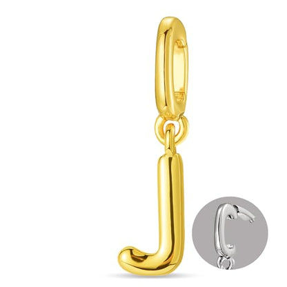 OVRUNS Initial Charm for Women Letter Bracelet Necklace Charms With Clasp | Alloy,nickel,safe for sensitive skin,Pendant with install clasp,fits bracelets with necklaces,great for gift - color: Gold, style: Letter J