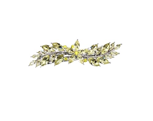 Faship Citrine Yellow Small Floral Hair Barrette Clip - color: Yellow / Citrine