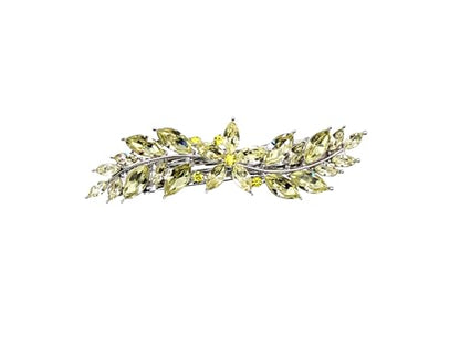 Faship Citrine Yellow Small Floral Hair Barrette Clip - color: Yellow / Citrine