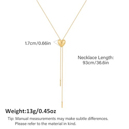 Gold Silver Necklace for Women Y Chain Adjustable Gold Long Necklaces Fashion Dainty Jewelry - color: gold D