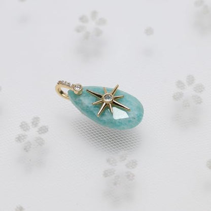 LE SKY Natural Stone Pendants Healing Crystal Gemstones with Rhinestone Charms for jewelry Making Necklace DIY Craft Gift - color: tear drop