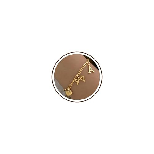 14K Gold Plated Bracelet for Women Simple Jewelry Initial A-Z Bracelet Dainty Chain Gifts for Women Birthday Unique Dainty Letter Charm Bracelet with Bow Anniversaries Gifts for Mother Her Jewelry Gift - style: A-Initial
