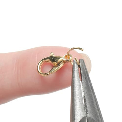 1200 Pcs Silver and Gold Open Jump Rings Jewelry Making O Rings and Metal Lobster Claw Clasps Necklace Bracelet Repair Kit Clasps and Closures Findings with Pliers Tweezers and Storage Box