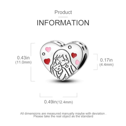 CYCUFF 925 Sterling Silver Charms Suitable for Bracelet Pendants Beads, Charm Necklaces Jewellery Gift for Women - color: Girl & Cat Beads