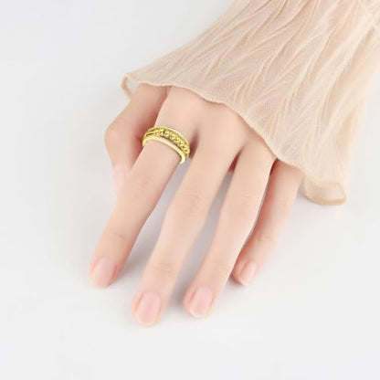 Fidget Rings for Anxiety, Womens Focus Spinner Ring, Discreet Boredom Relieving Ring Stacking Finger Promise Engagement Gift - color: Spinner Ring 5 pcs